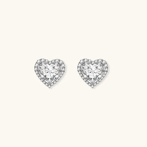 Heart Spark Moissanit-Ohrstecker