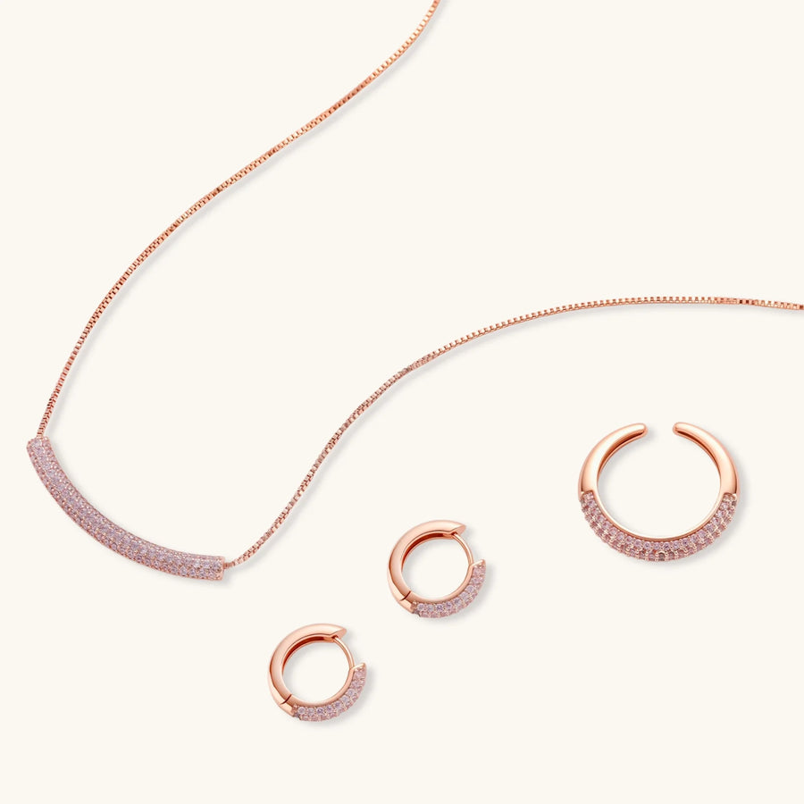 Pink Pavé Schmuckset (3-teilig)
