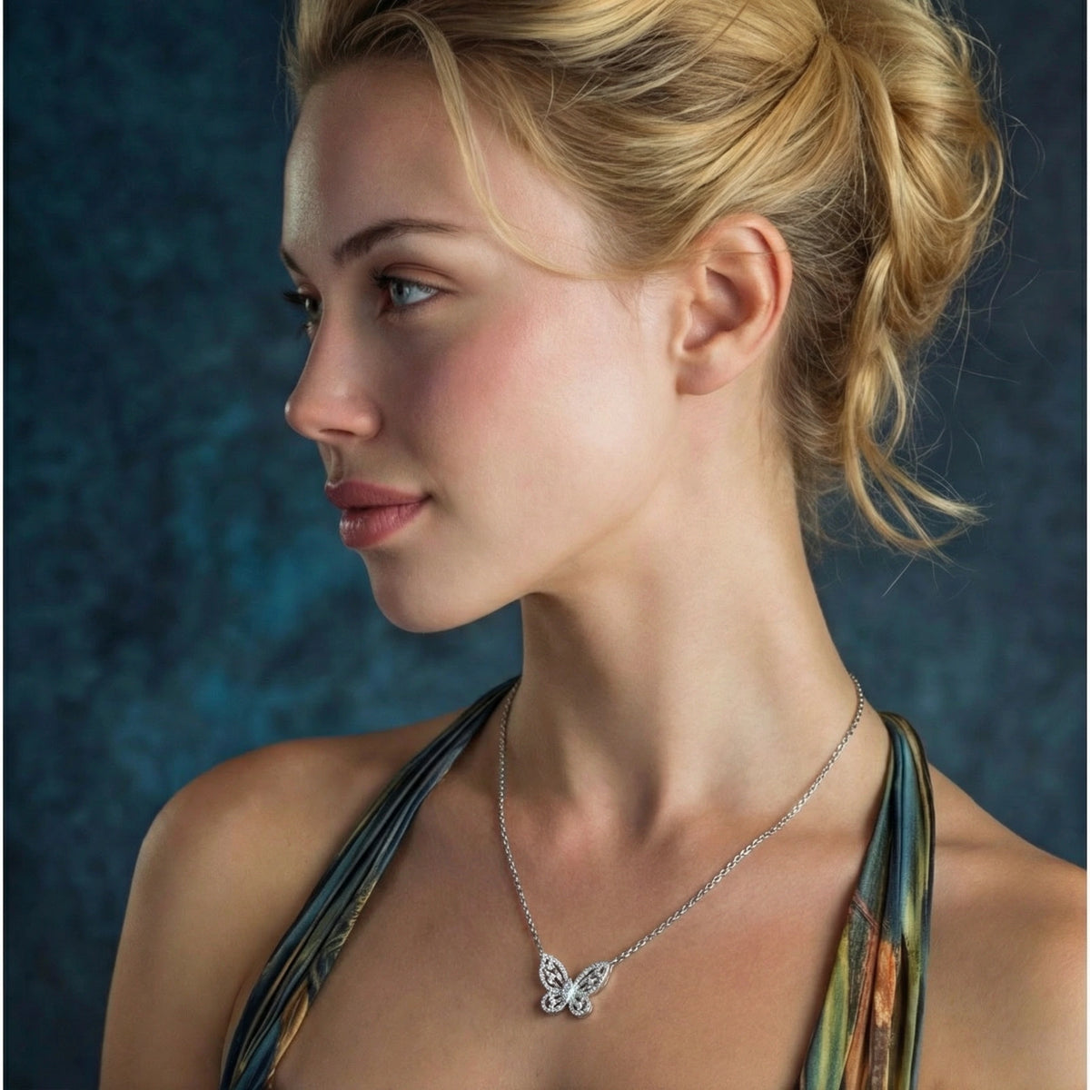 Radiant Butterfly Moissanit-Kette