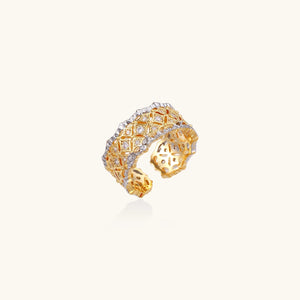 Lattice Luxe Ring Bicolor