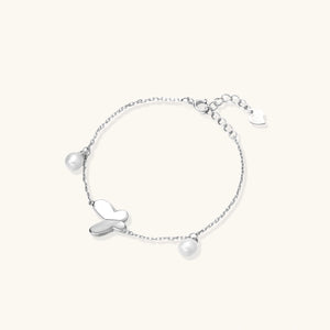 Butterfly Perlen-Armband Silber