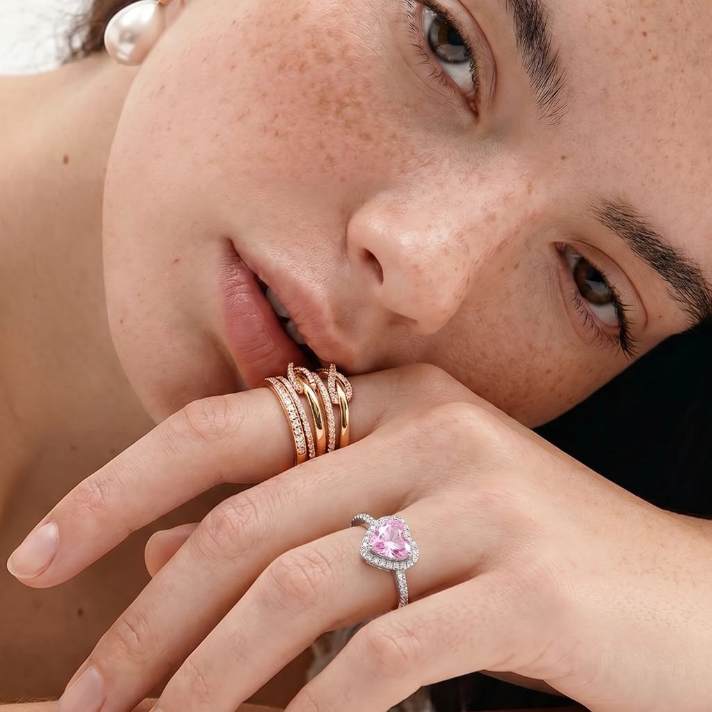 Sweetheart Herzring Rosa