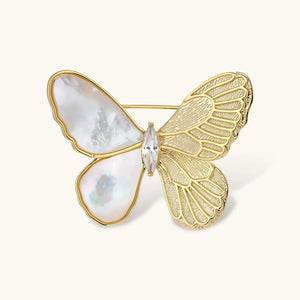 Ethereal Perlmutt-Schmetterling Brosche