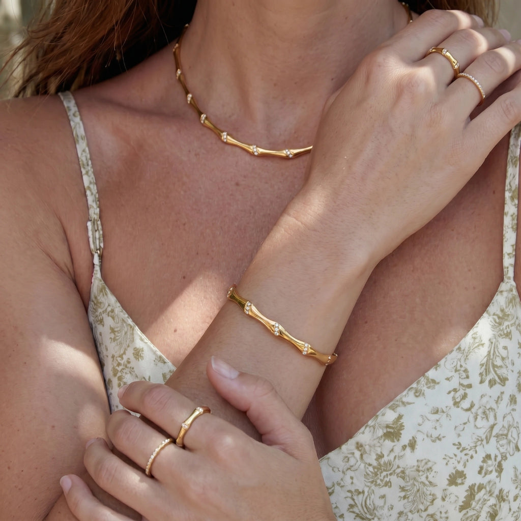 Bamboo Spark Armreif Gold