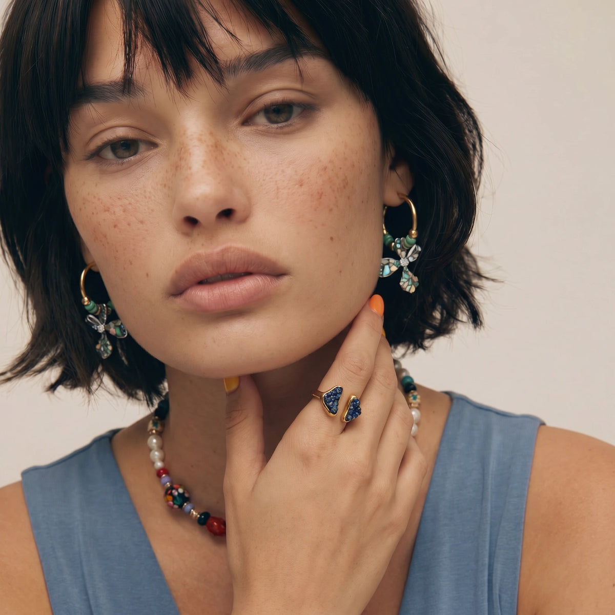 Stellar Embrace Ring Blau